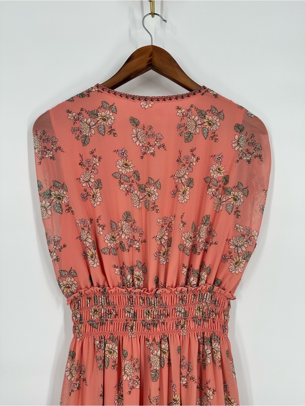 MAX STUDIO Cottagecore Smocked Fit & Flare Floral Maxi Dress Size M - Picture 4 of 8